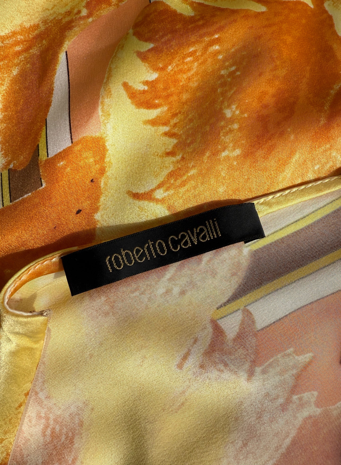 Roberto Cavalli 2005 Vintage Silk Printed Halter Dress (M)