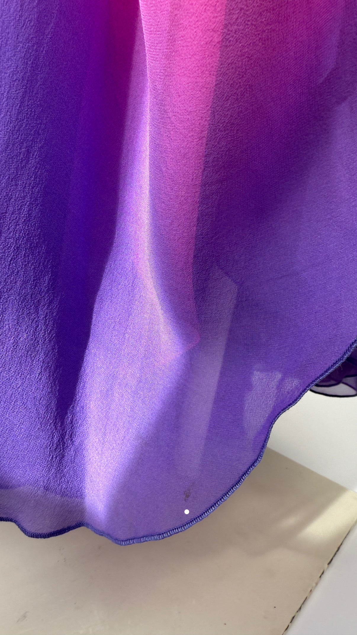 Vintage Versace F/W 2002 Runway Pink Ombre Open Back Silk Dress in size S.