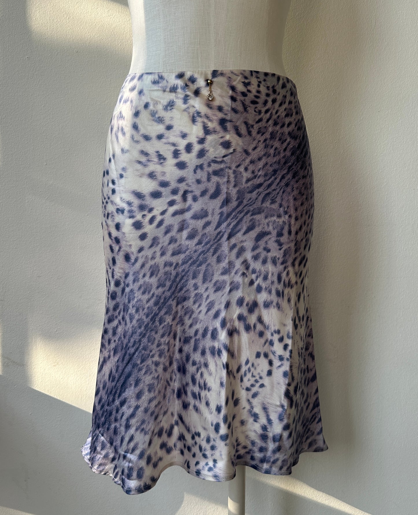 Roberto Cavalli S/S 2000 Silk Leopard Print Set Purple in size S/M