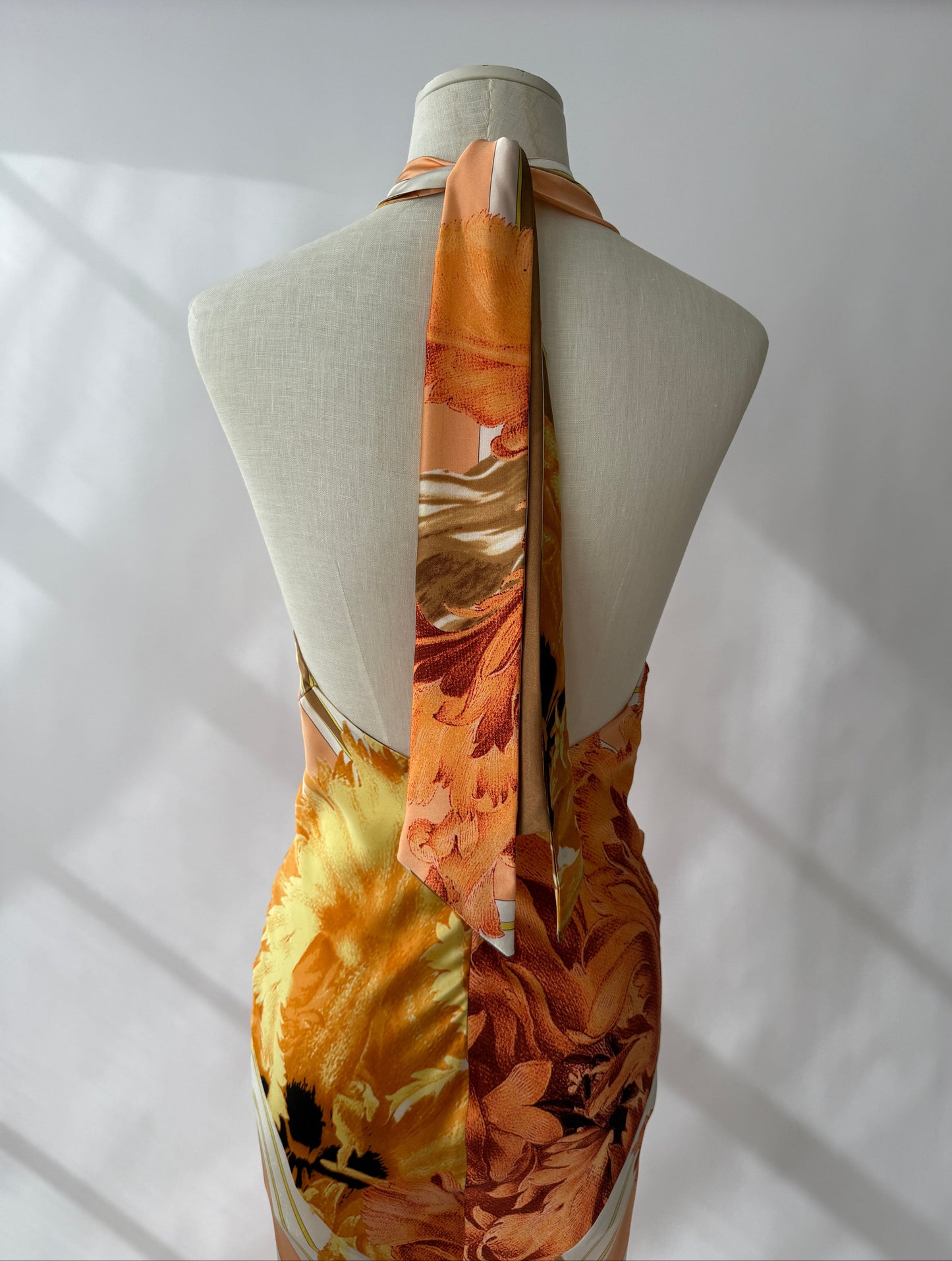 Roberto Cavalli 2005 Vintage Silk Printed Halter Dress (M)