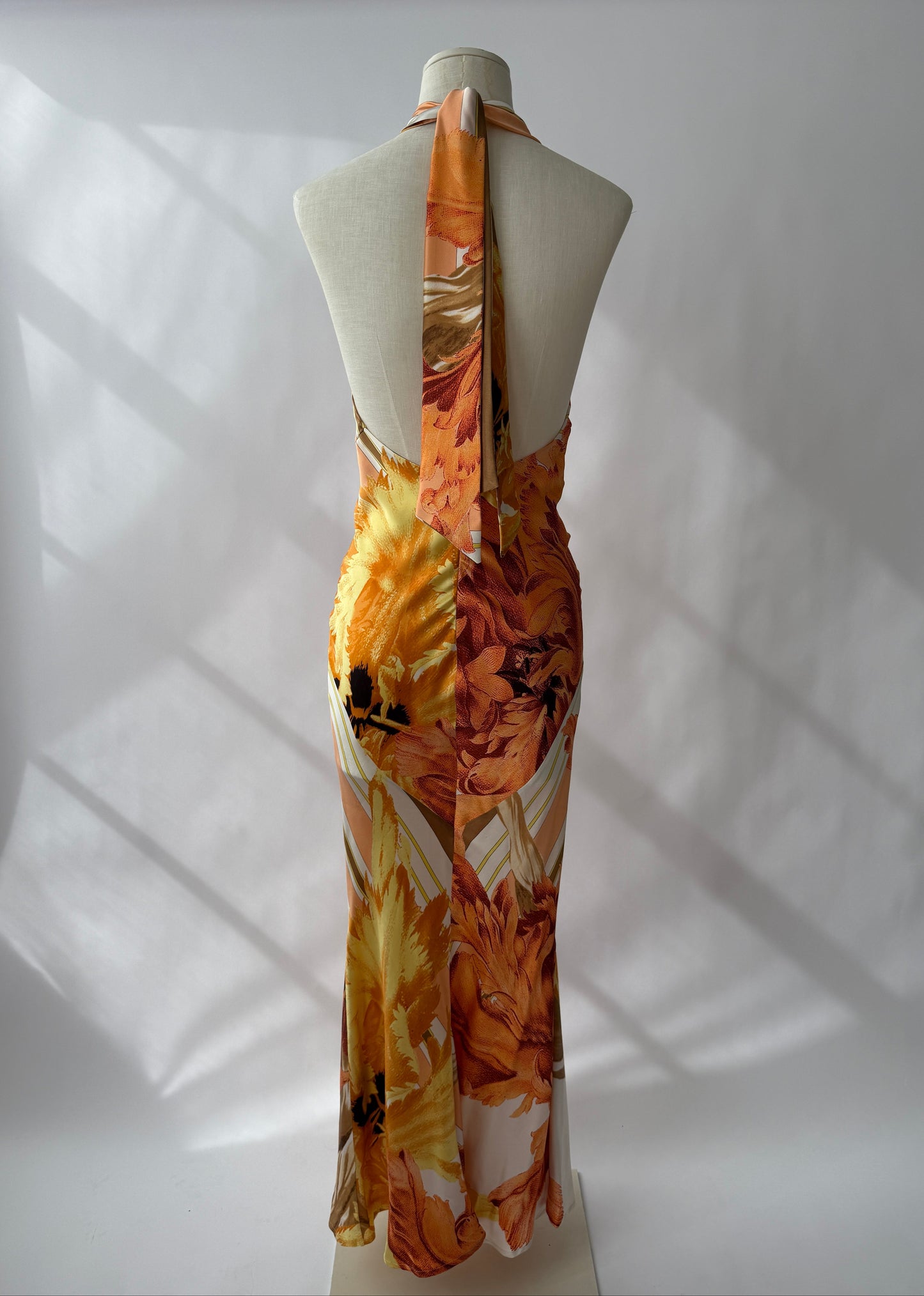 Roberto Cavalli 2005 Vintage Silk Printed Halter Dress (M)
