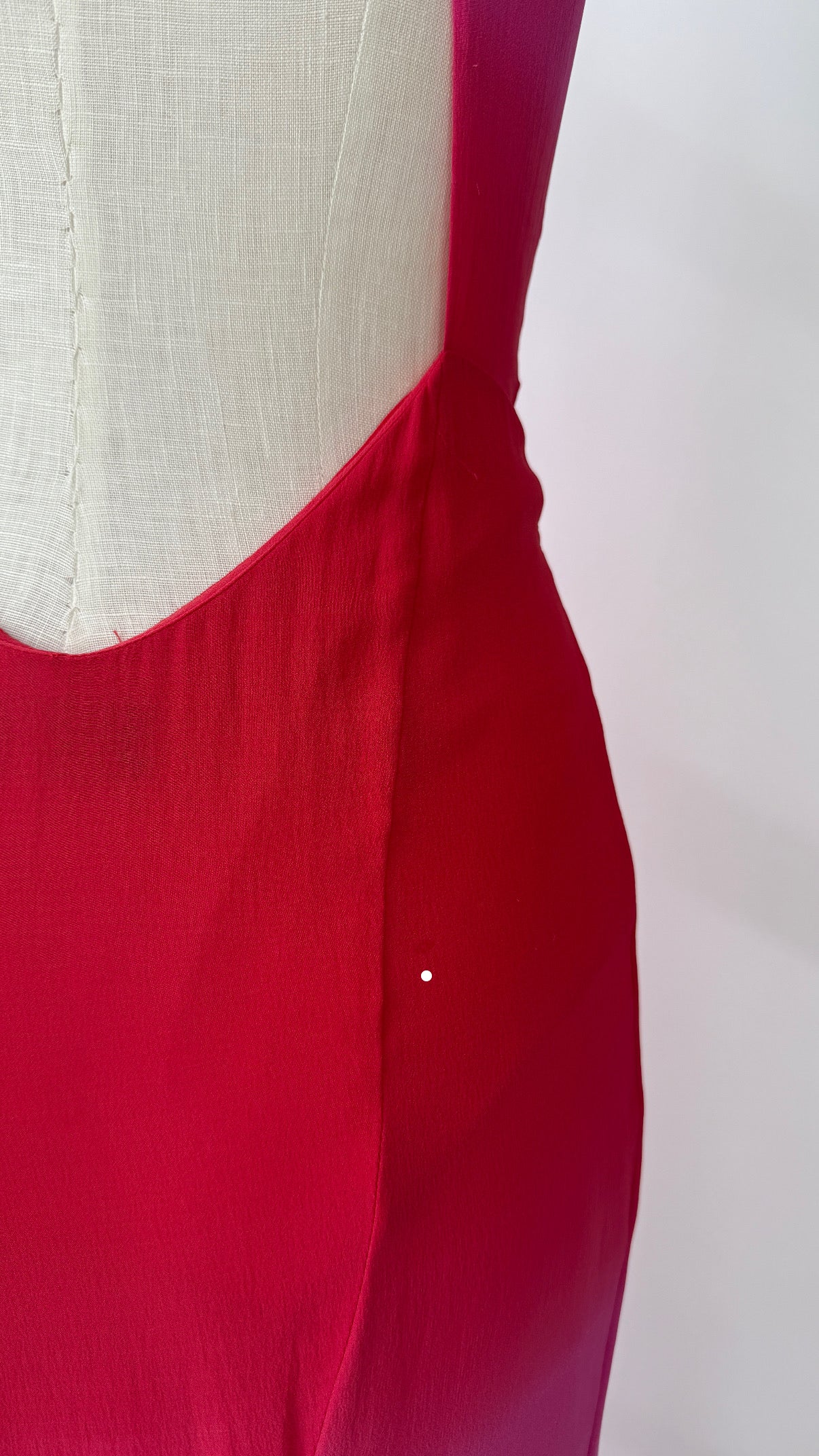 Vintage Versace F/W 2002 Runway Pink Ombre Open Back Silk Dress in size S.