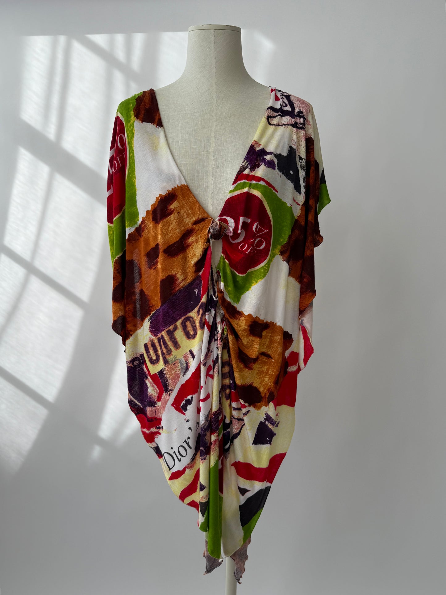 The Dior by Galliano Top worn in a different way as shown on a mannequin.