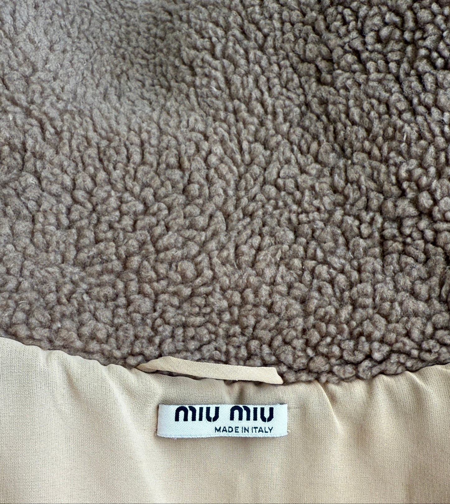 Miu Miu F/W 2002 Gold Quilted Faux Shearling Runway Jacket