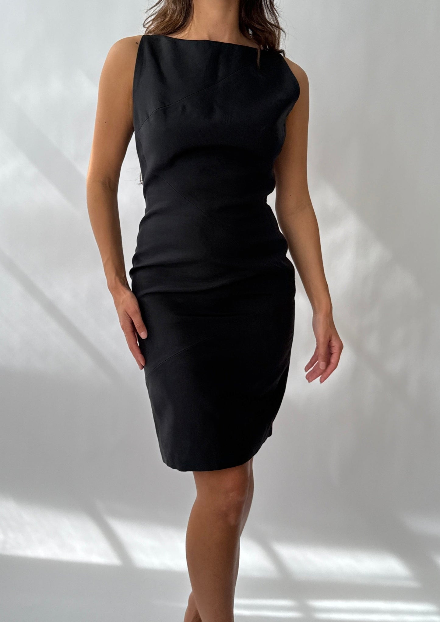 Gucci by Tom Ford S/S 1998 Black Sheath Pencil Dress (S)