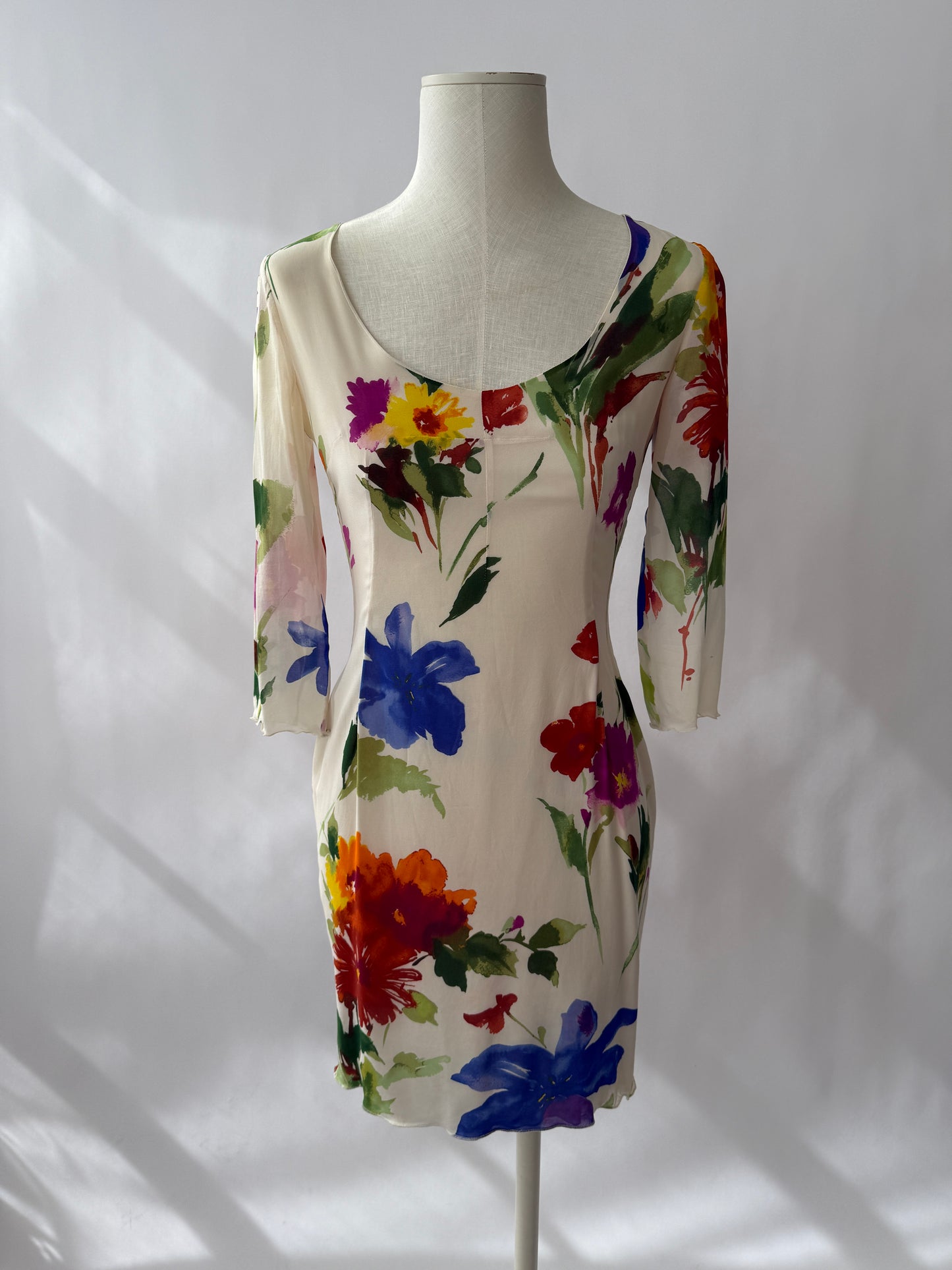 Dolce & Gabbana S/S 2002 Vintage Silk Floral Dress (XS/S)