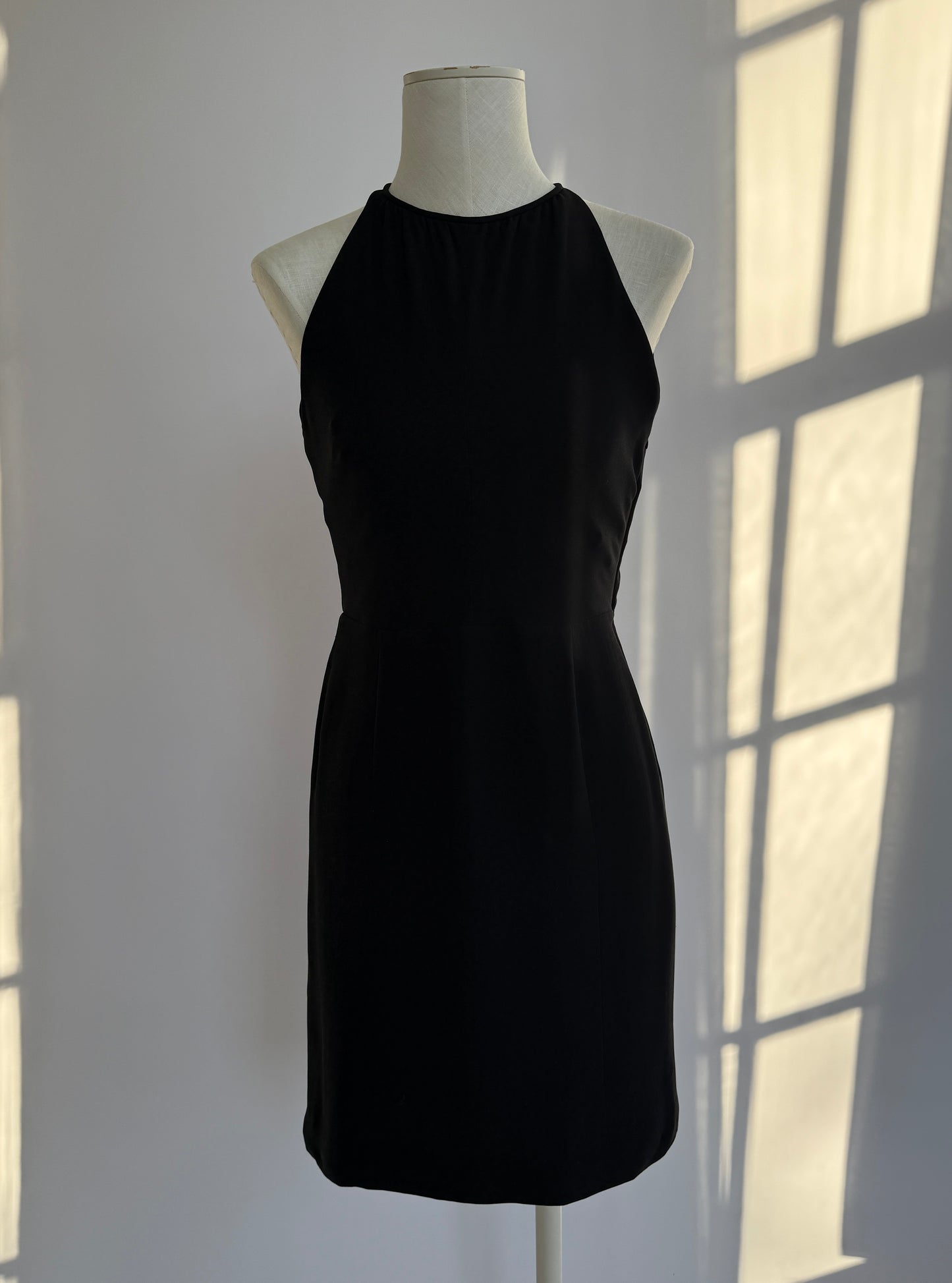 Valentino F/W 2001 Black Silk Beaded Backless Mini Dress