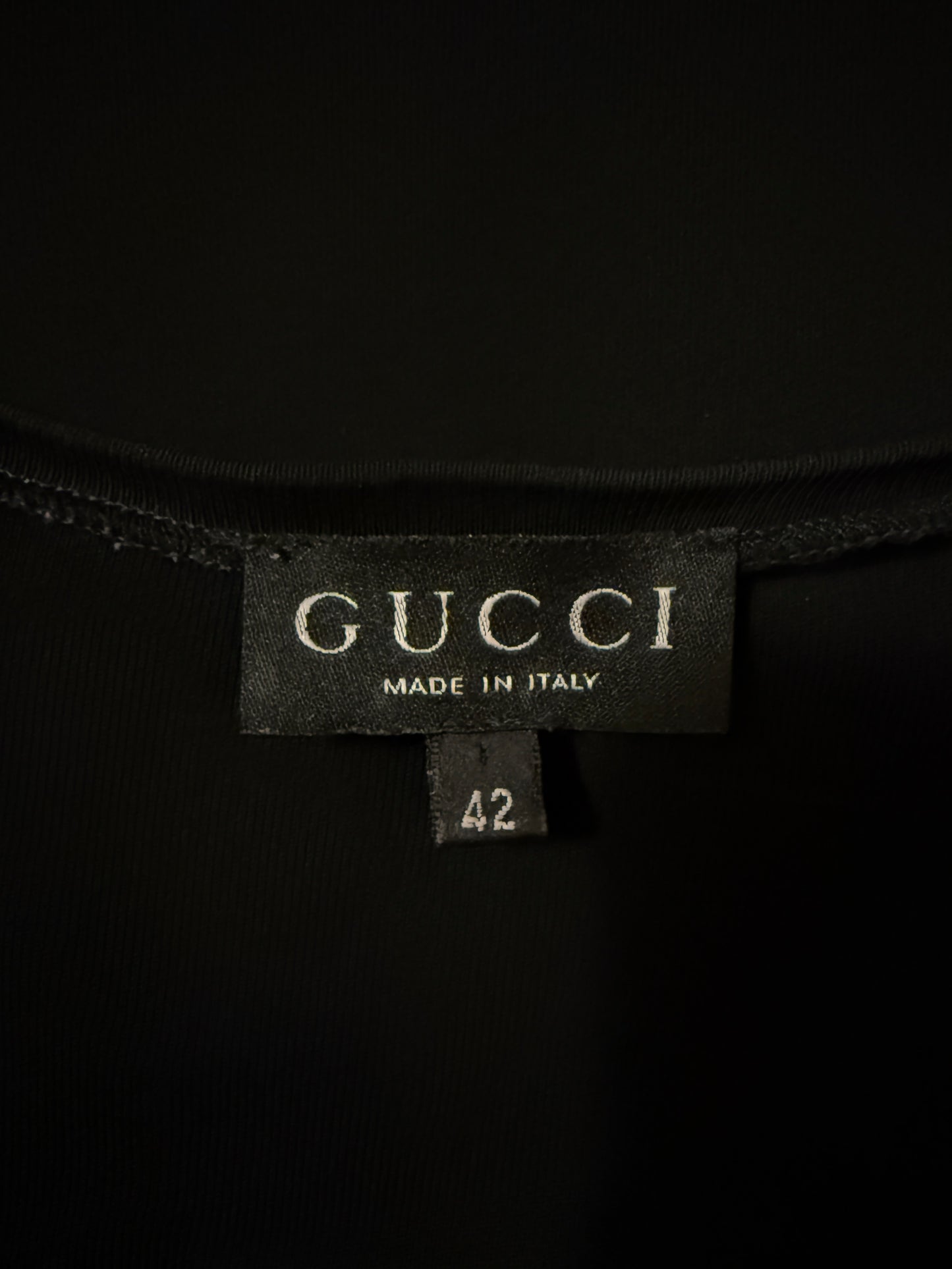 Gucci by Tom Ford 1997 Black Deep V Sliders Top with 3/4 Sleeves in size XS/S