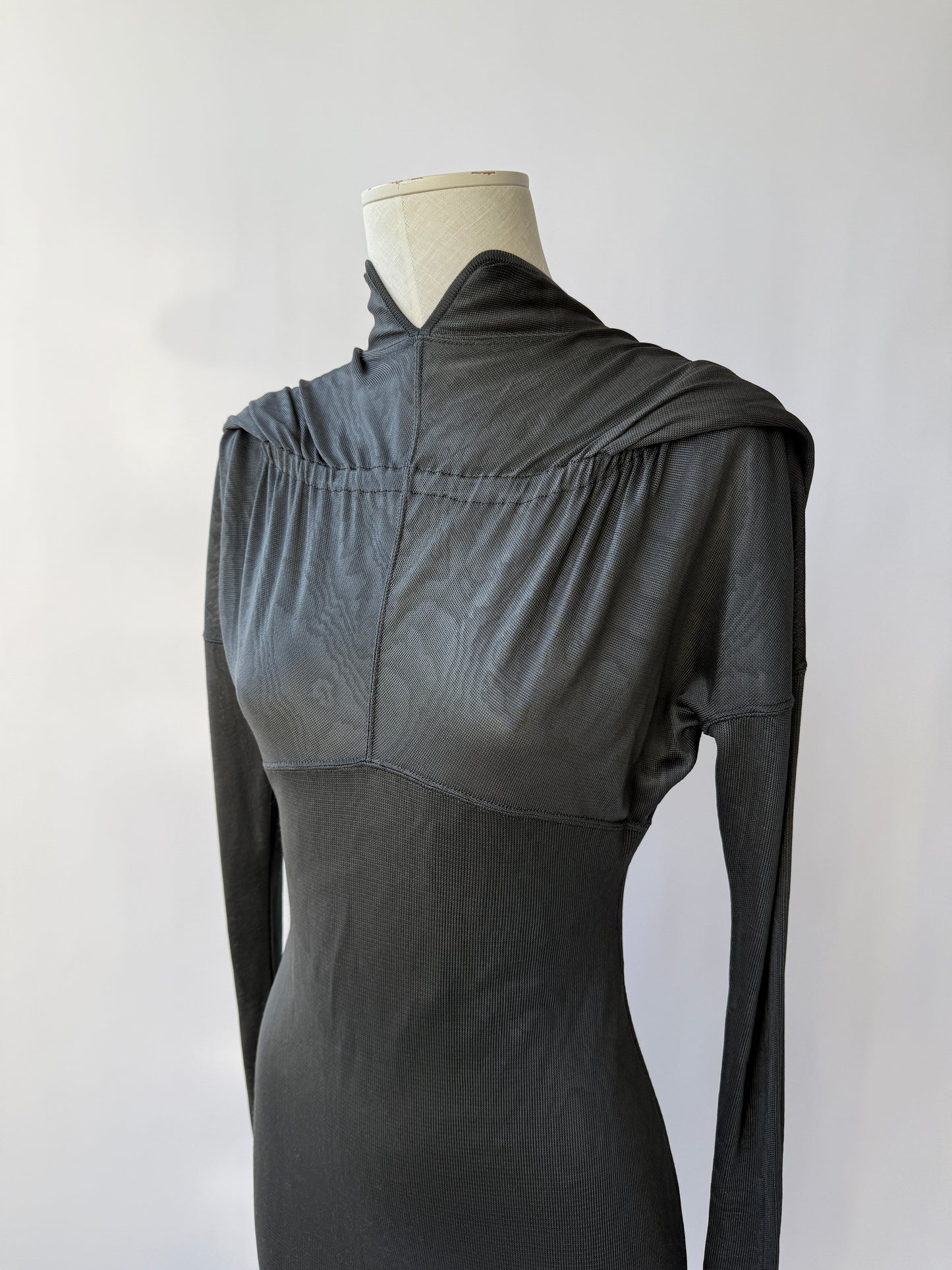 Azzedine Alaia F/W 1986 Vintage High Neck Open Back Bodycon Dress (S)