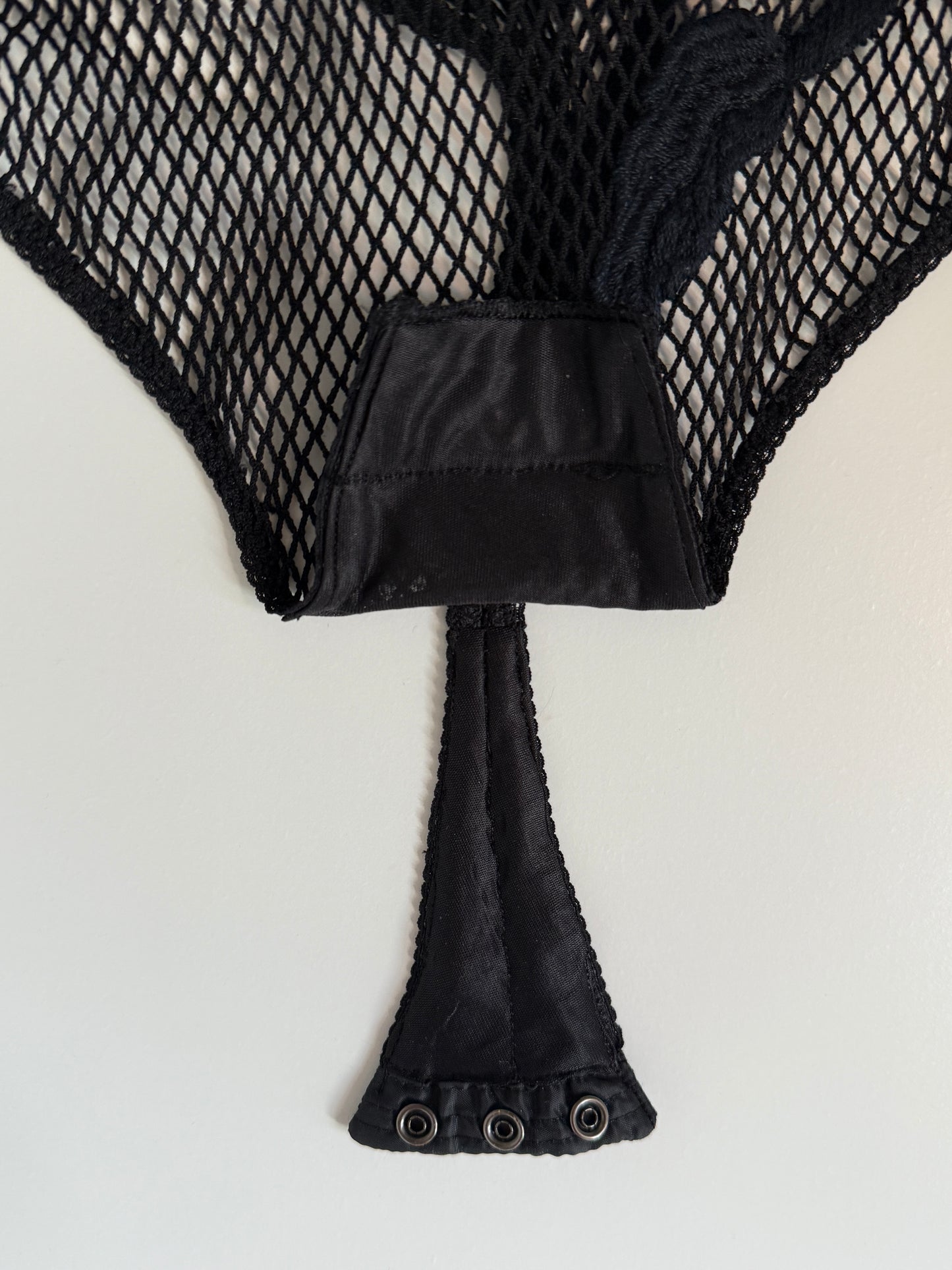 Vintage La Perla S/S 2008 Black Label Embellished Mesh Dragon Bodysuit in size S/M.
