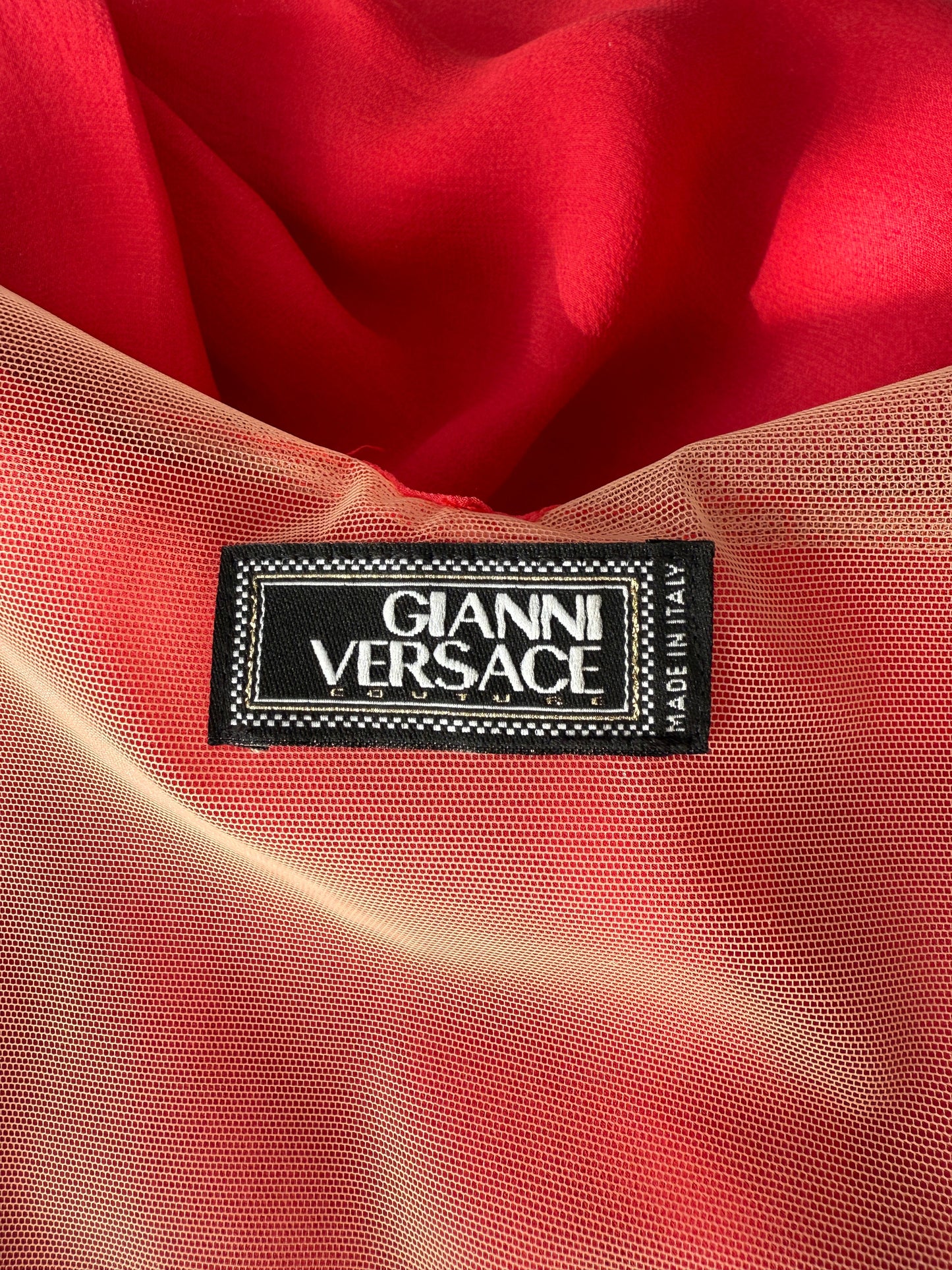 Vintage Versace F/W 2002 Runway Pink Ombre Open Back Silk Dress in size S.