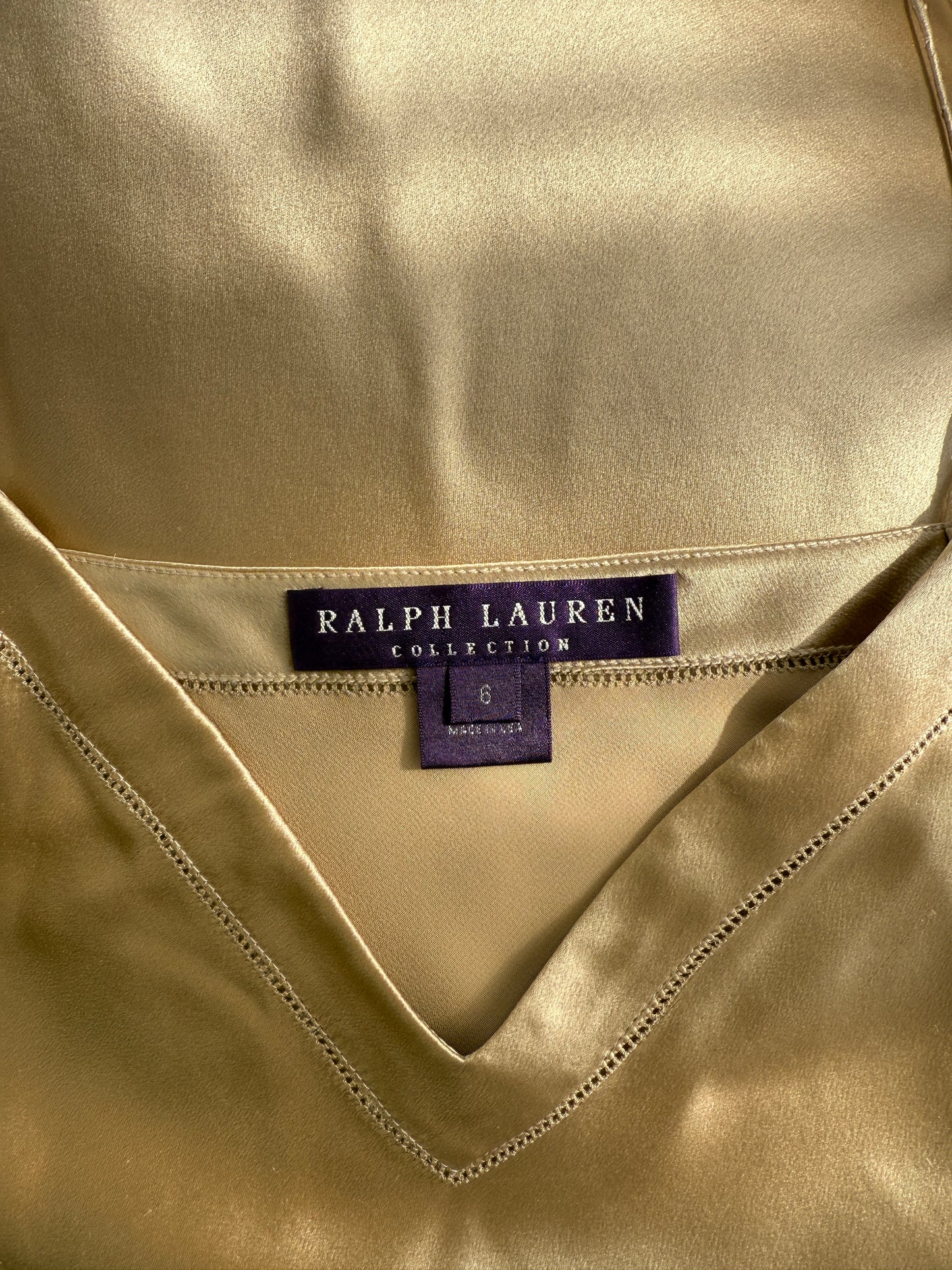 Ralph Lauren Purple Label S/S 2012 Champagne Bias Cut Silk Slip Dress in size S/M labels.