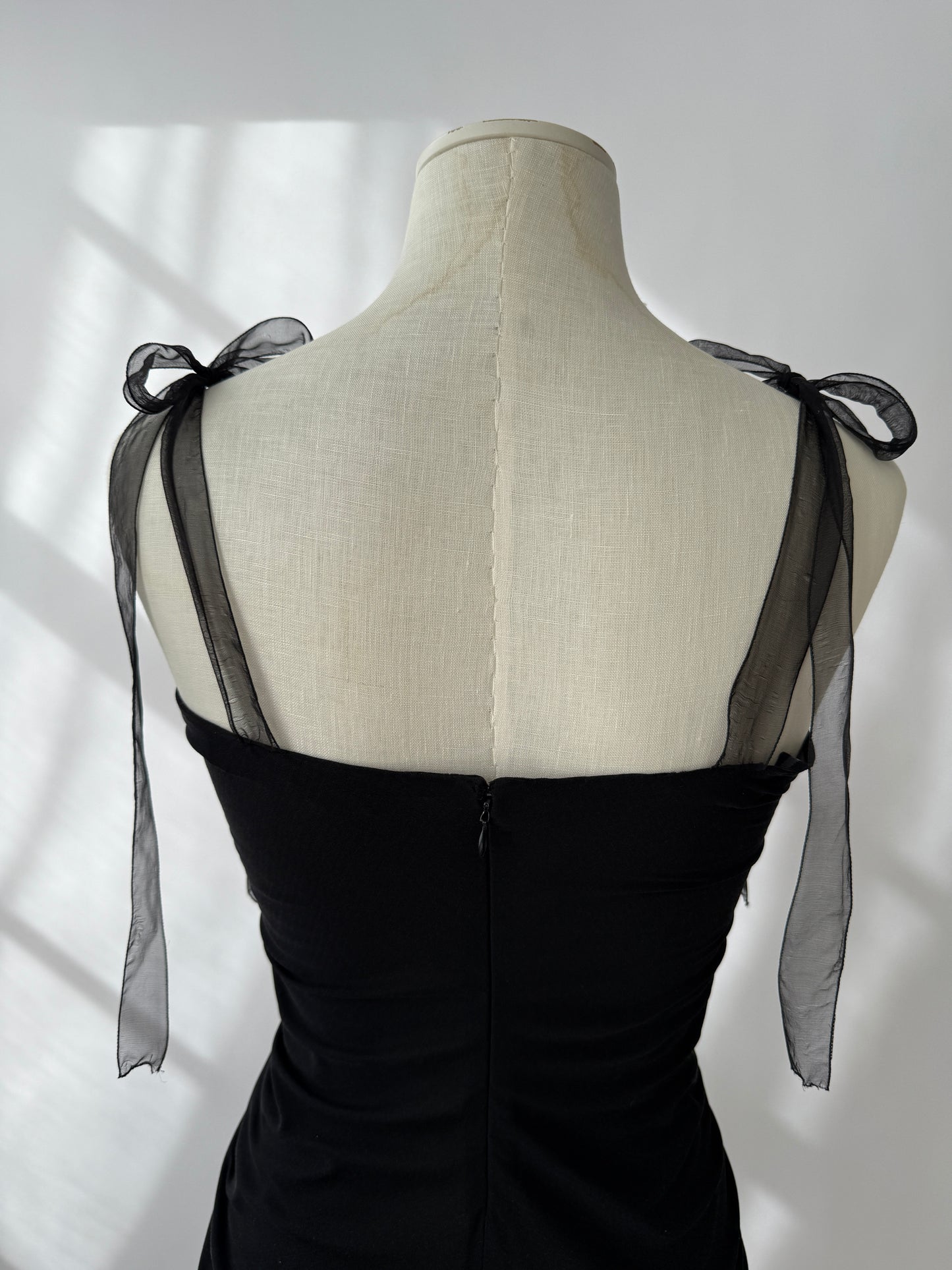 Emanuel Ungaro F/W 2003 Runway Black Silk Ruched Dress (S)