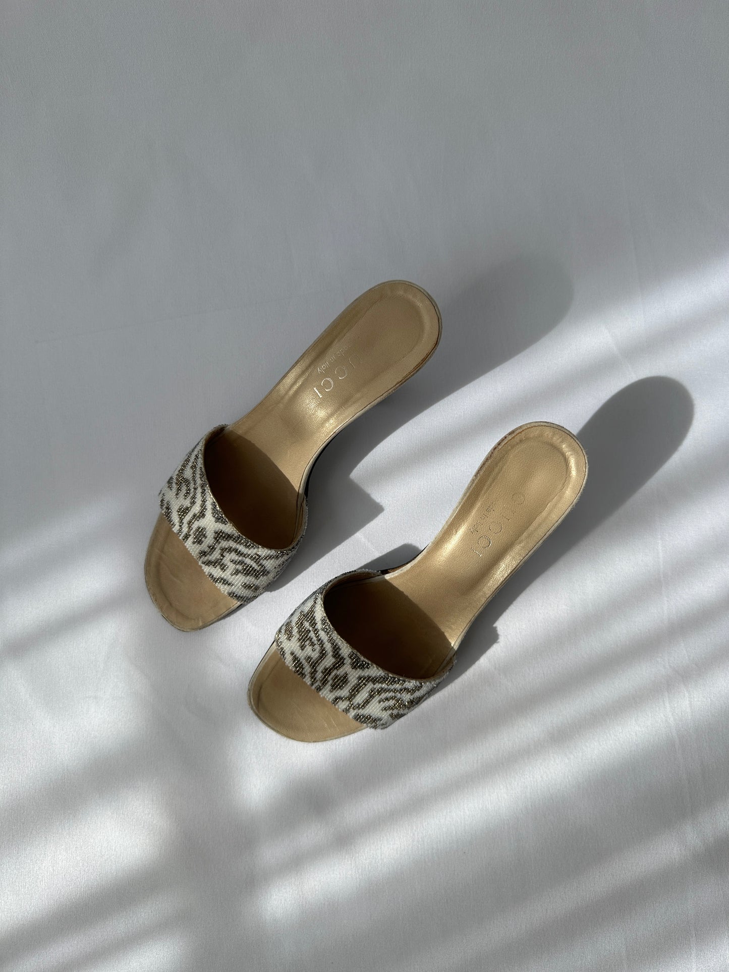 Gucci by Tom Ford S/S 2000 Beaded Heeled Mules