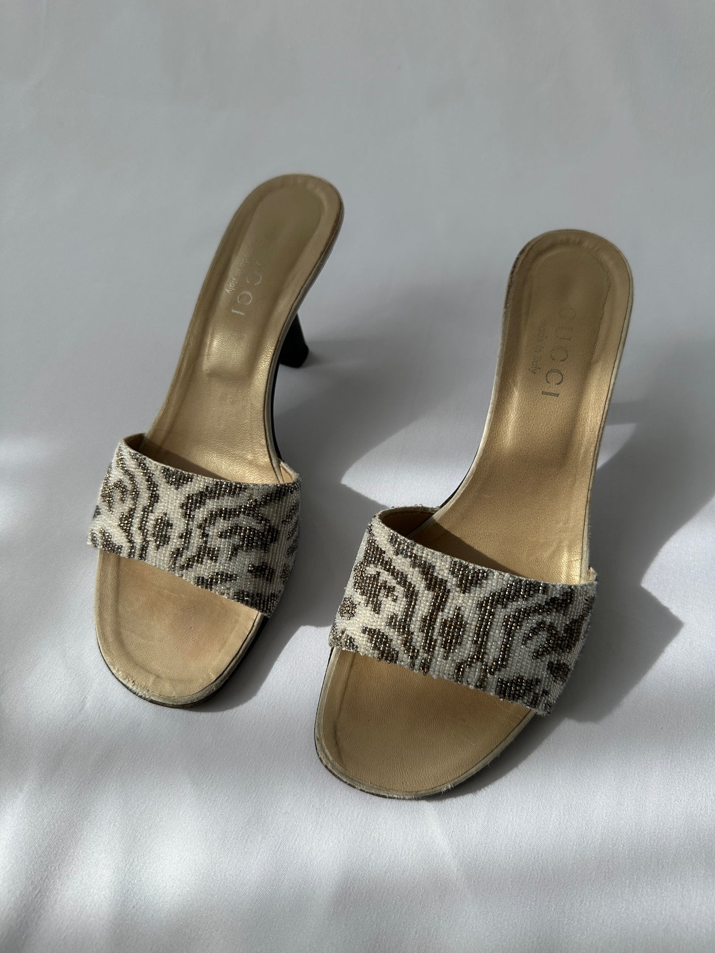 Gucci by Tom Ford S/S 2000 Beaded Heeled Mules