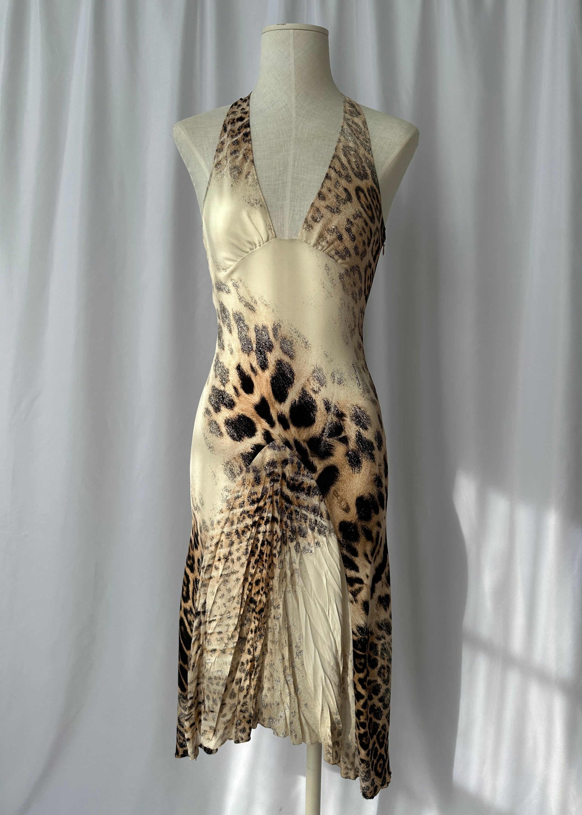 Roberto Cavalli S/S 2002 Silk Leopard Print Dress