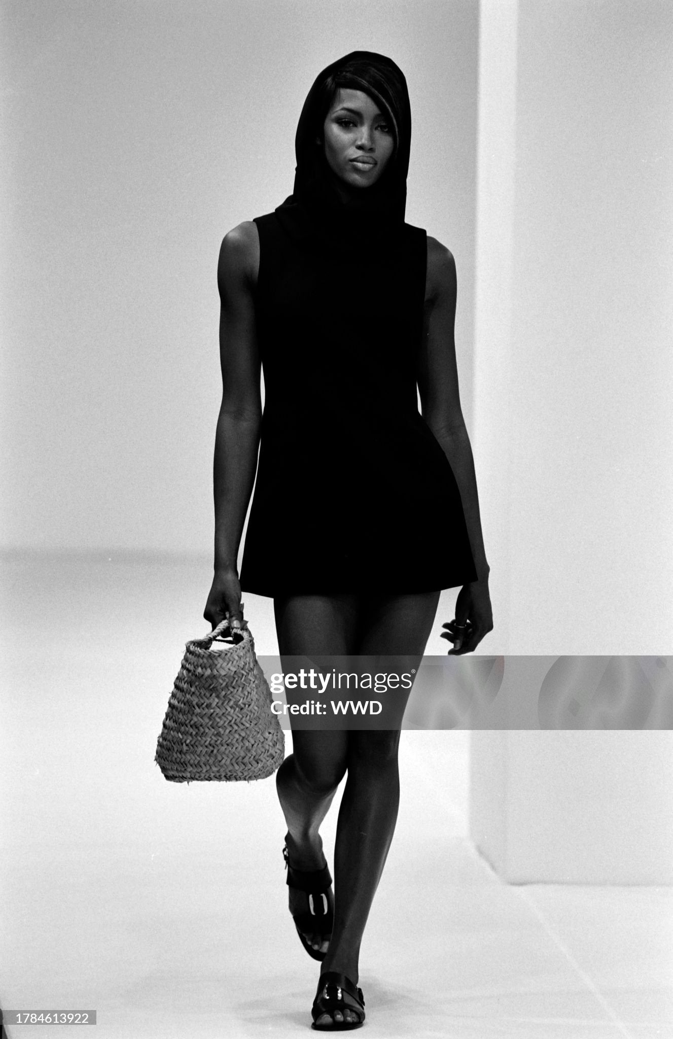 Dolce & Gabbana S/S 1996 Runway Black Hooded Mini Dress (S/M)
