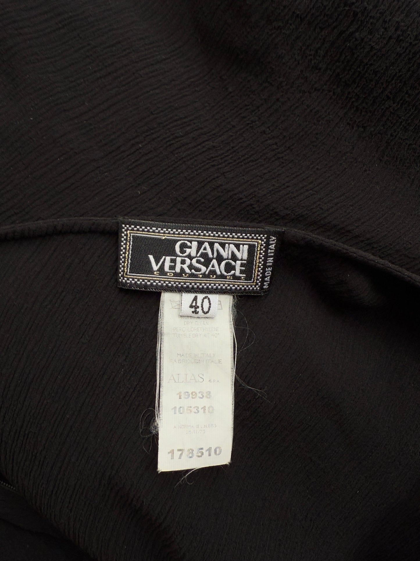 Versace F/W 2001 Vintage Runway Black Silk and Leather Open Back Dress (S)