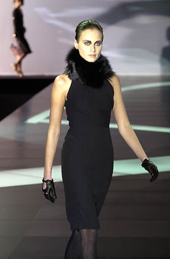 Valentino F/W 2001 Black Silk Beaded Backless Mini Dress