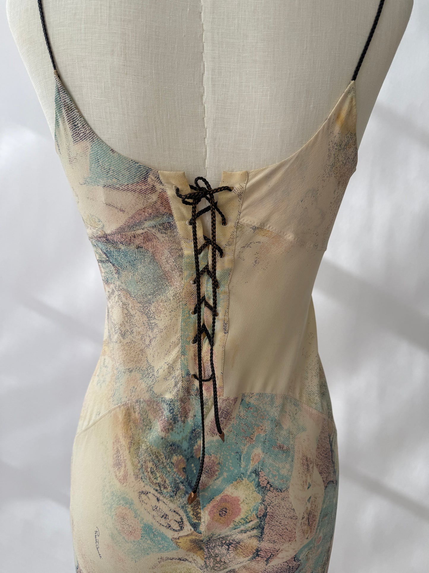 Roberto Cavalli S/S 2002 Silk Lace-UpDress (S)
