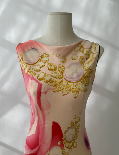 Roberto Cavalli 2001 Liz Taylor Pink Silk Runway Dress (S)