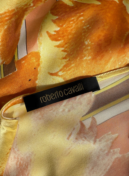 Roberto Cavalli 2005 Vintage Silk Printed Halter Dress (M)
