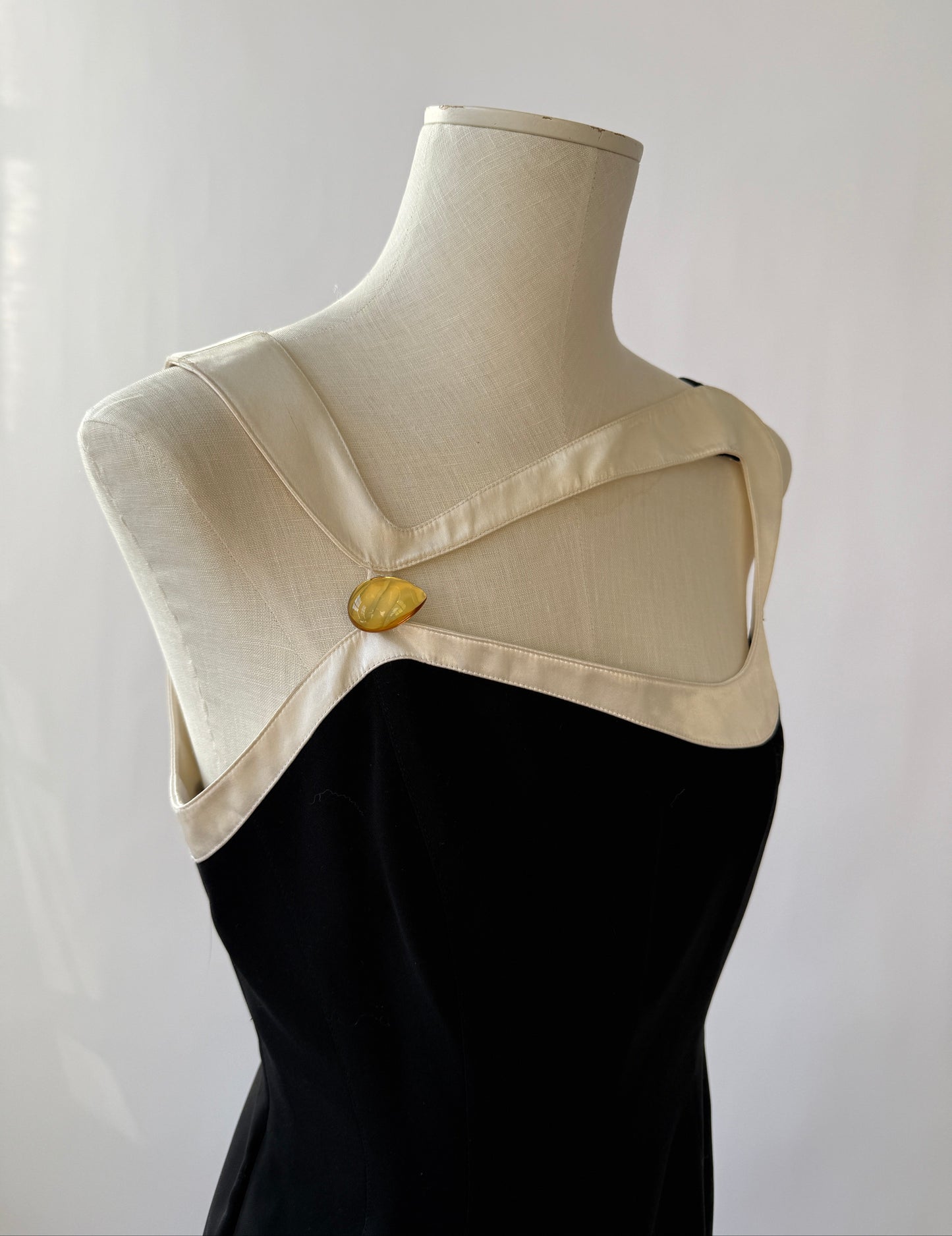 Thierry Mugler 1999 Black and White Sculptural Runway Gown (M/L)