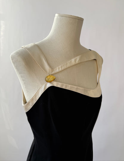 Thierry Mugler 1999 Black and White Sculptural Runway Gown (M/L)