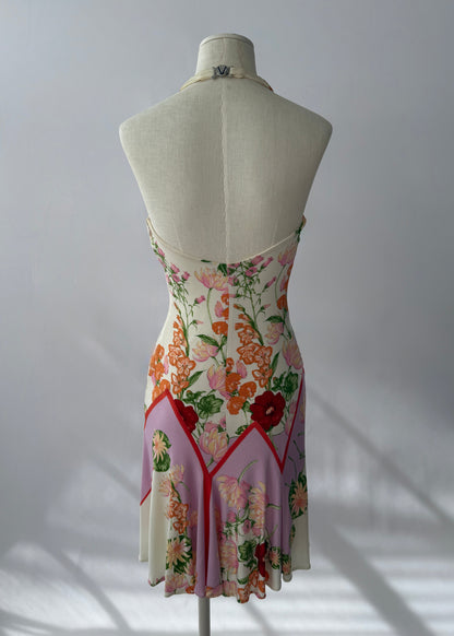 Versace 2000s Vintage Floral Halter Dress (S)