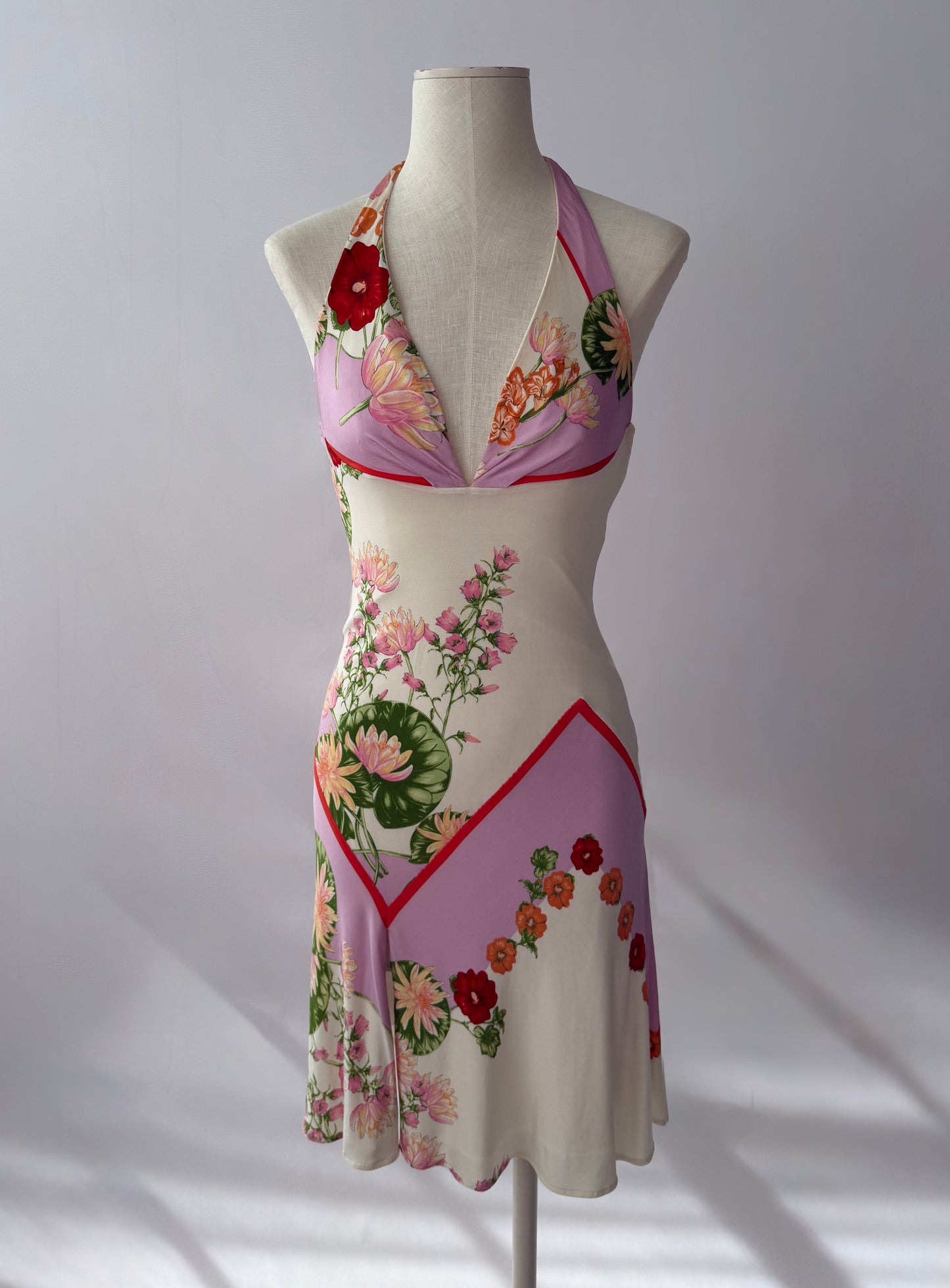 Versace 2000s Vintage Floral Halter Dress (S)