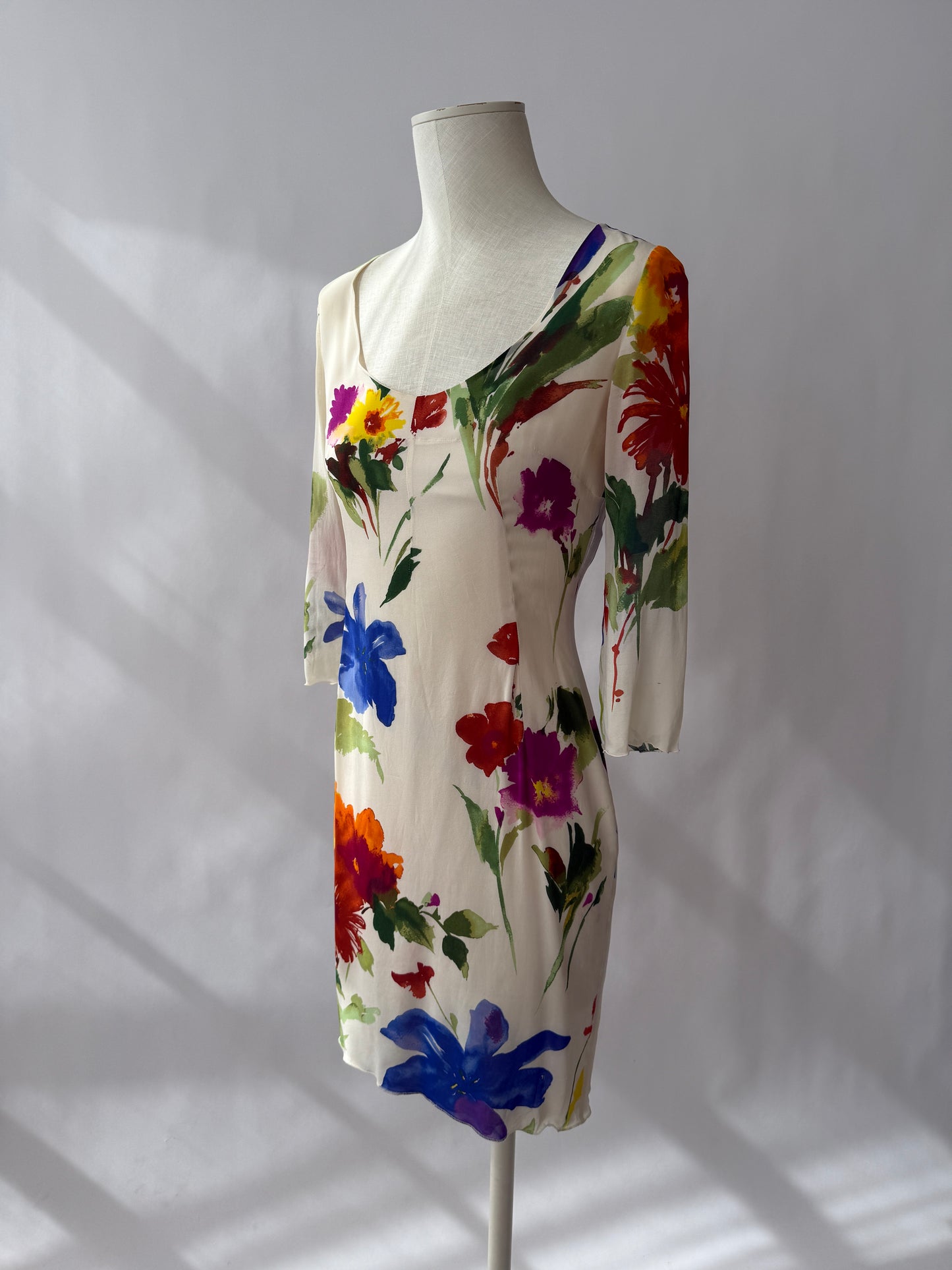 Dolce & Gabbana S/S 2002 Vintage Silk Floral Dress (XS/S)