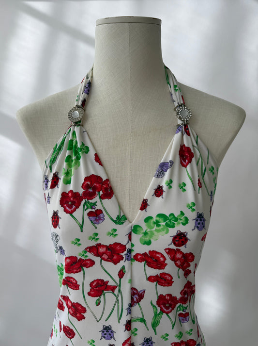 Versace 2000s Vintage Butterfly and Ladybug Dress (S/M)