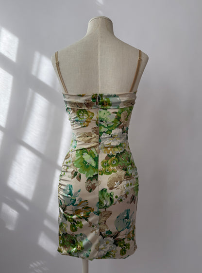 Dolce & Gabbana Vintage 2000s Silk Floral Bra Dress (S)