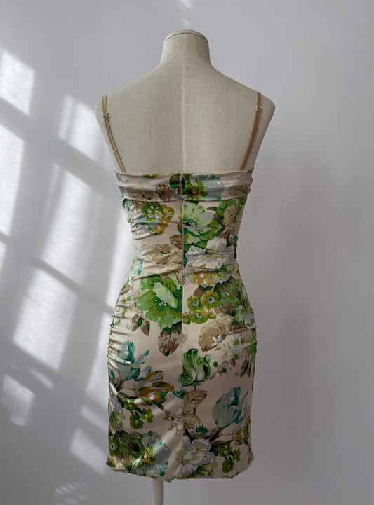 Dolce & Gabbana Vintage 2000s Silk Floral Bra Dress (S)