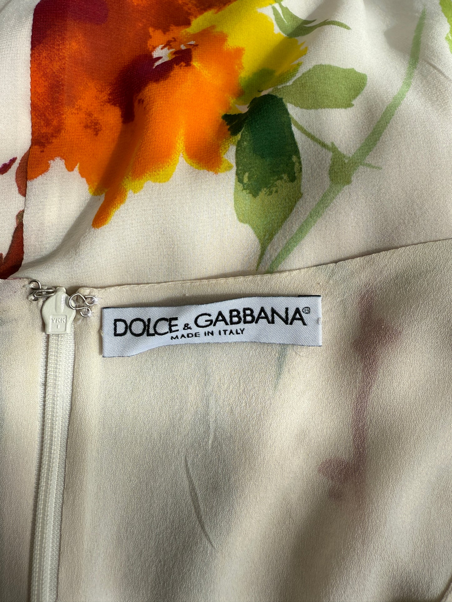 Dolce & Gabbana S/S 2002 Vintage Silk Floral Dress (XS/S)