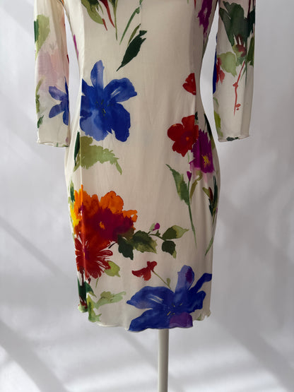 Dolce & Gabbana S/S 2002 Vintage Silk Floral Dress (XS/S)