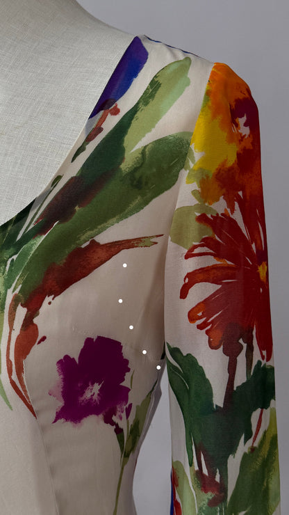 Dolce & Gabbana S/S 2002 Vintage Silk Floral Dress (XS/S)