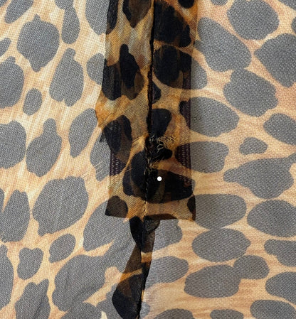 Dolce & Gabbana 1996 Silk Sheer Leopard Asymmetrical Dress (S)