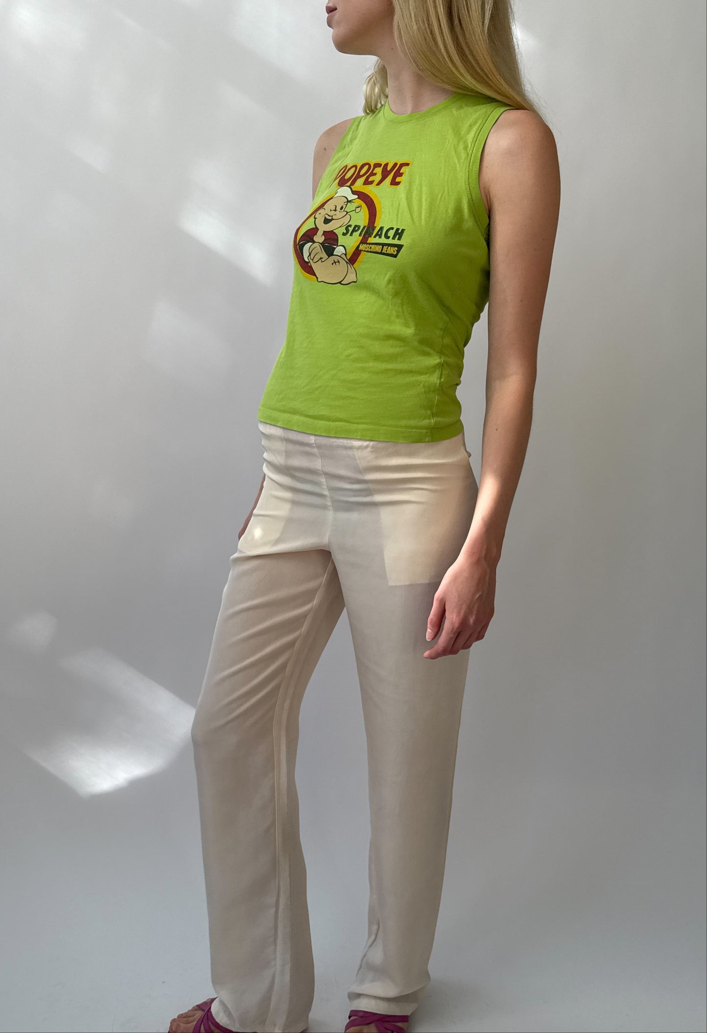 Gucci by Tom Ford 2002 White Silk Semi-Sheer Pants (XS)