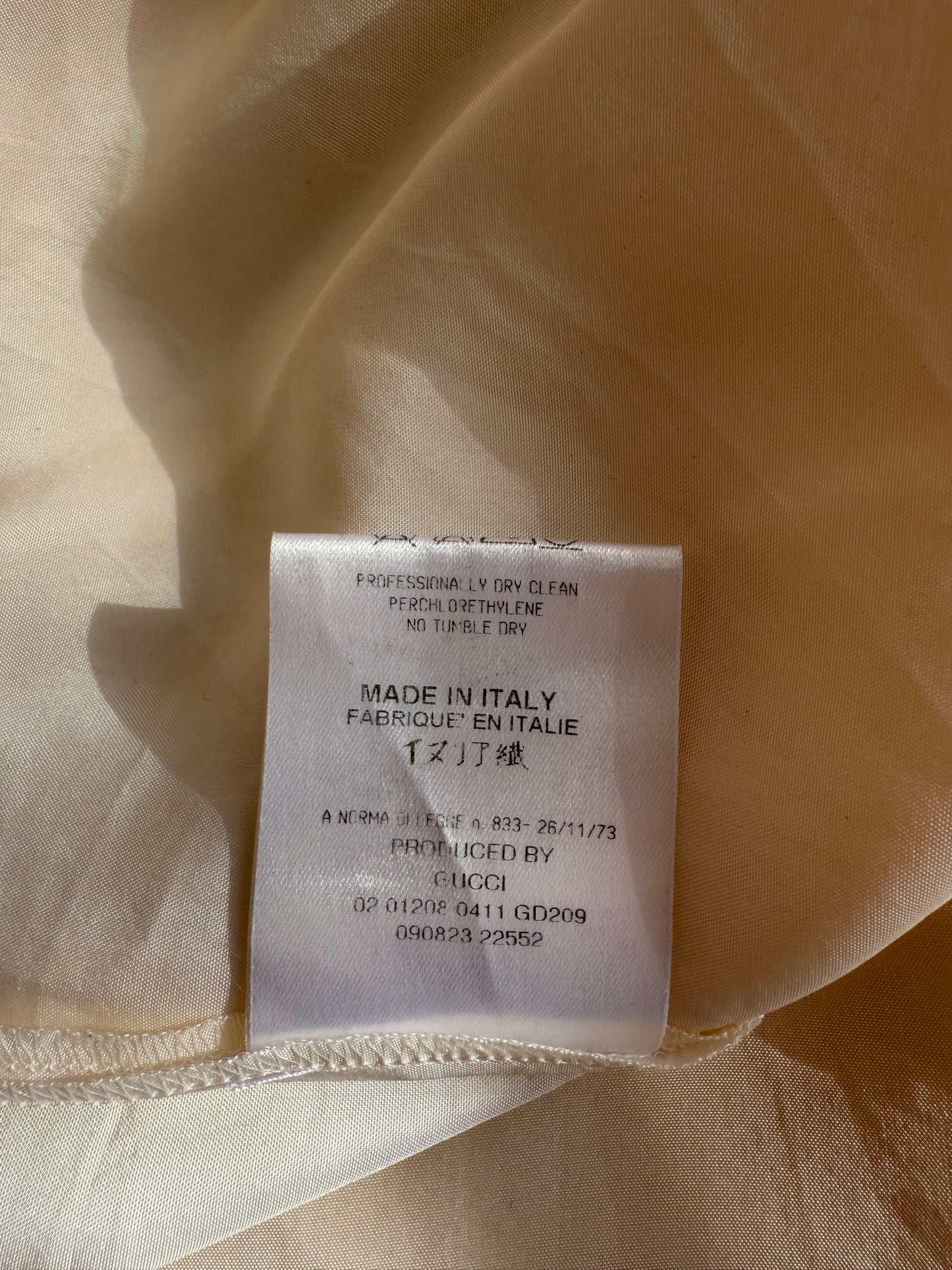 Gucci by Tom Ford 2002 White Silk Semi-Sheer Pants (XS)