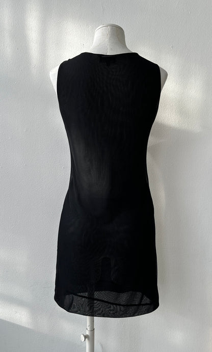 Gucci by Tom Ford S/S 1998 Double Layered Semi Sheer Little Black Dress (XS/S)