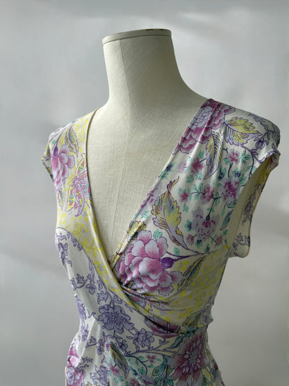 Emanuel Ungaro 2000s Vintage Silk Floral Two Piece Skirt Set (S)
