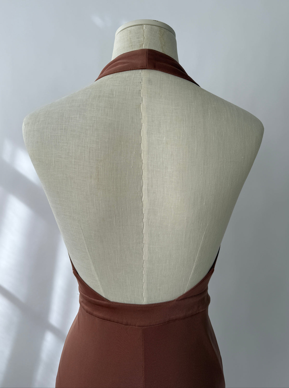 Versace 2005 Vintage Runway Brown Backless Wrap Dress (M)