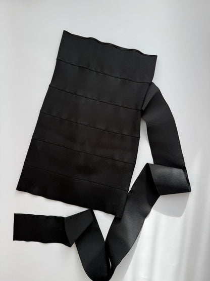 Yves Saint Lauren 2001 Tom Ford Black Bandage Wrap Dress (M/L)