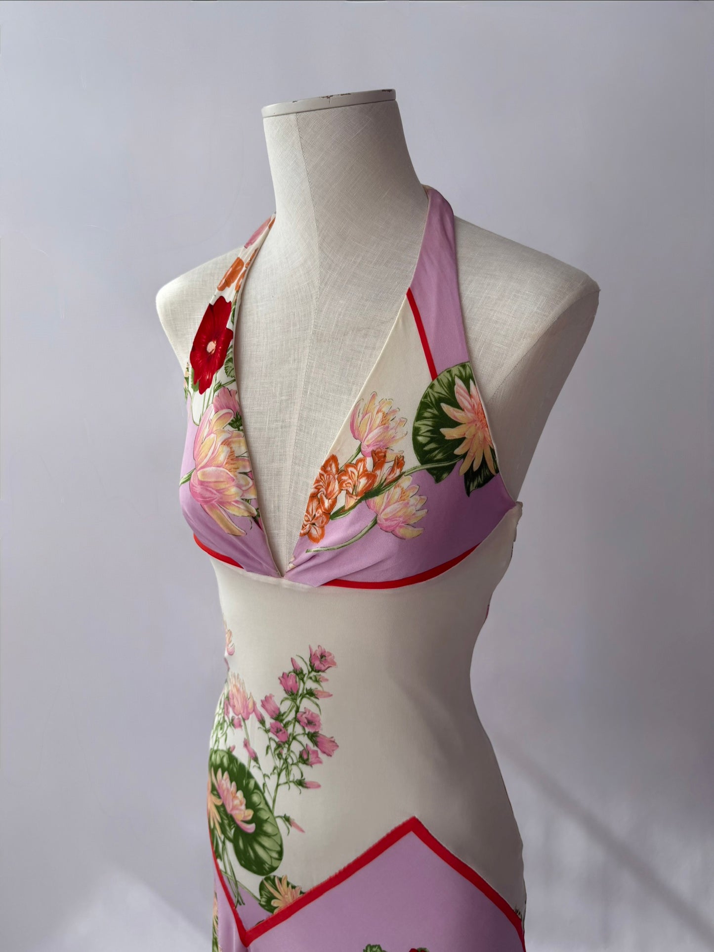 Versace 2000s Vintage Floral Halter Dress (S)