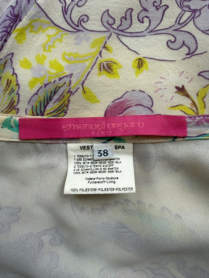 Emanuel Ungaro 2000s Vintage Silk Floral Two Piece Skirt Set (S)