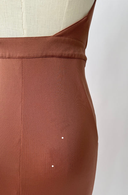 Versace 2005 Vintage Runway Brown Backless Wrap Dress (M)
