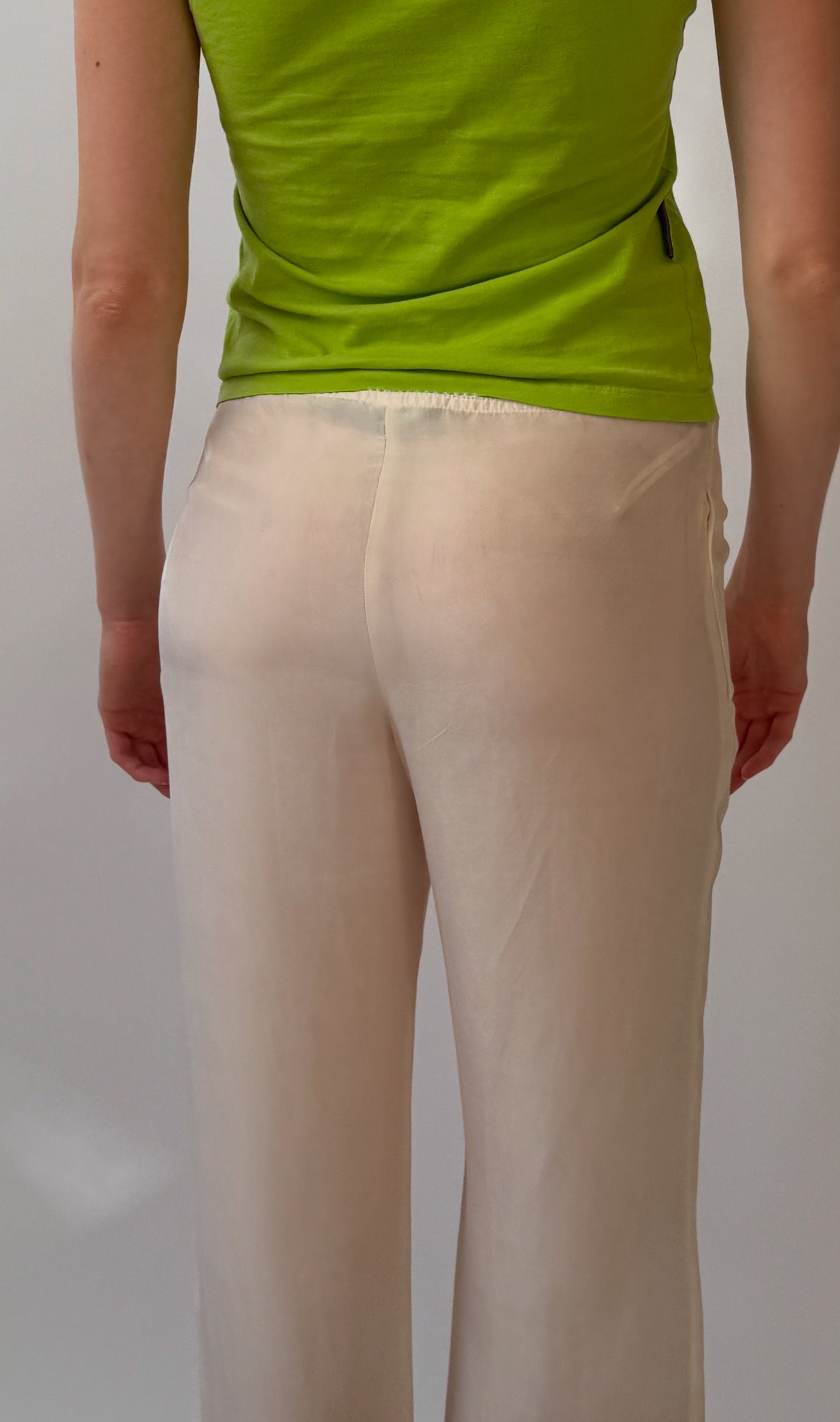 Gucci by Tom Ford 2002 White Silk Semi-Sheer Pants (XS)