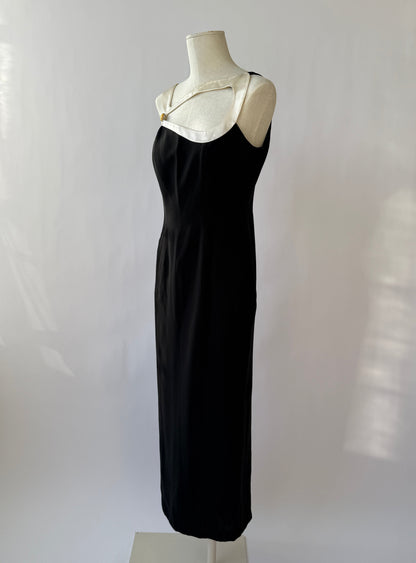 Thierry Mugler 1999 Black and White Sculptural Runway Gown (M/L)
