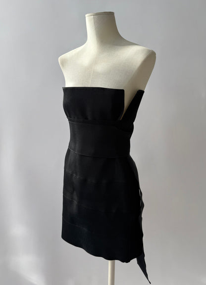 Yves Saint Lauren 2001 Tom Ford Black Bandage Wrap Dress (M/L)